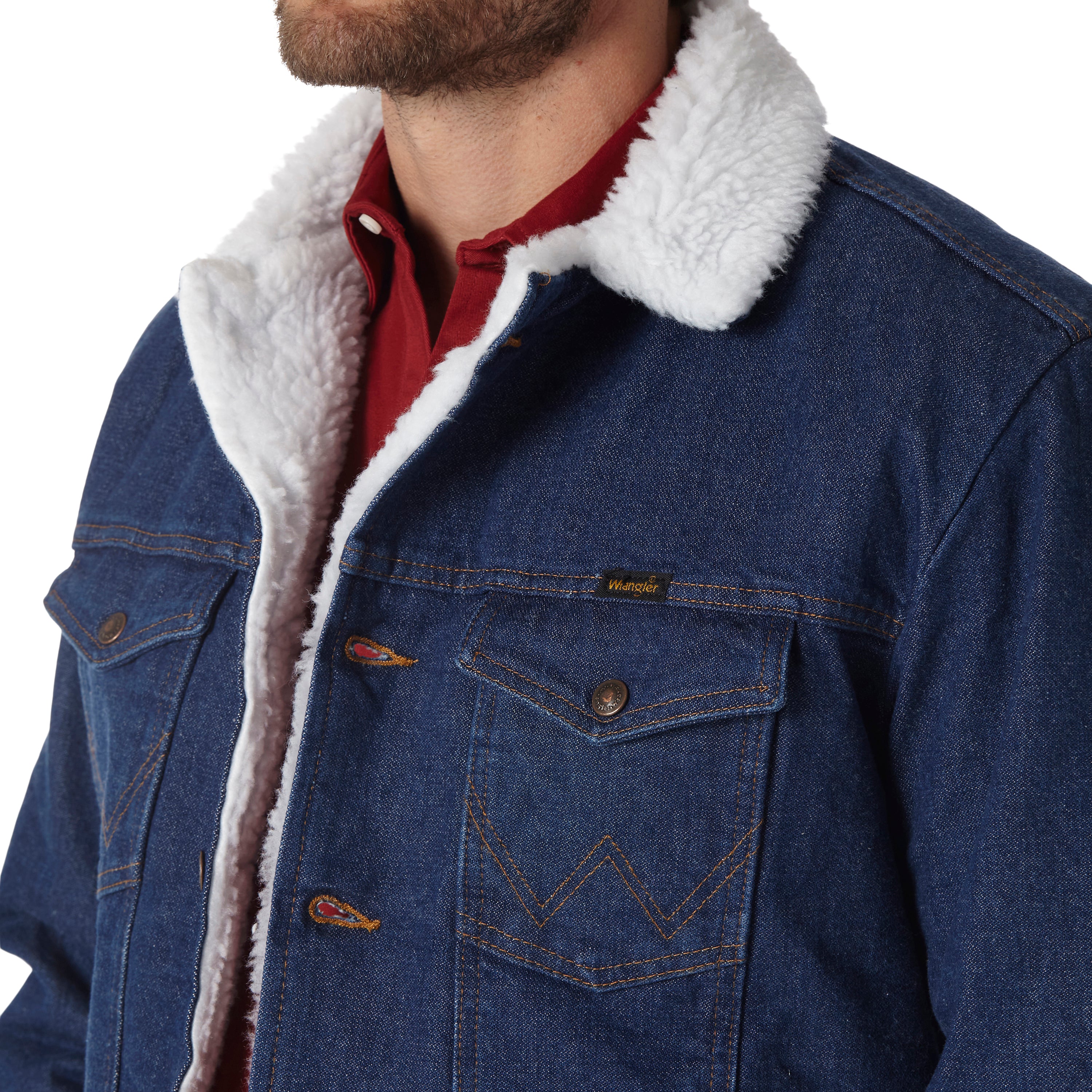 Wrangler Denim Jacket Sherpa Lined - Blue