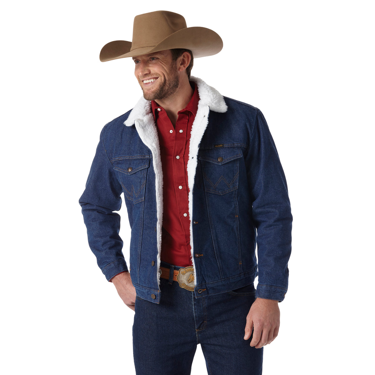 Wrangler Denim Jacket Sherpa Lined - Blue